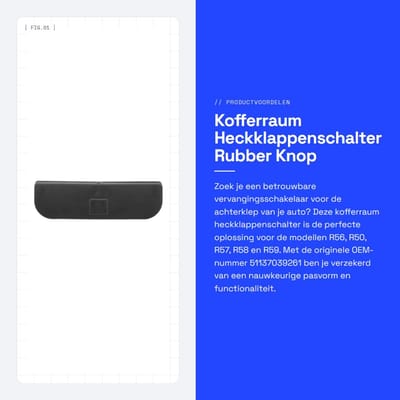 Dailygoods - Kofferraum Heckklappenschalter - Rubber Knop - Hoogwaardige kwaliteit - Geschikt voor R56 R50 R57 R58 R59 - Auto accessoires - Betrouwbar...