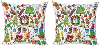 ABAKUHAUS Kussenhoes Set – 2x 40x40 cm – Dubbelzijdig bedrukt – Mikrofaser Meerkleurig