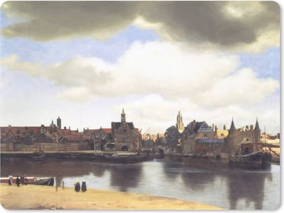 Muismat Vermeer - View of Delft - Schilderij van Johannes Vermeer muismat rubber - 23x19 cm - Muismat met foto