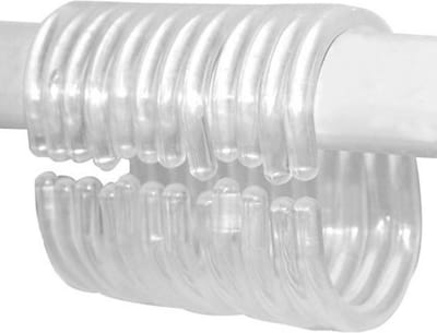 12 Stuks - Douchegordijn Ringen - Ringen Douche Gordijn - Shower Curtain Rings - Transparant - LOUZIR