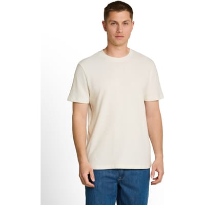 Tom Tailor Denim - T-shirt van katoenen badstof - Maat XL - Wool White