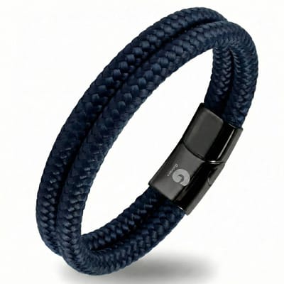Armband Heren Blauw Zwart Dames en Heren 17,5cm Galeara Design NOA met geschenkverpakking