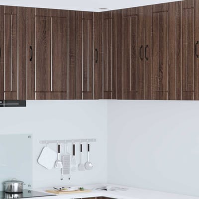 vidaXL - Wandhoekkast - LUCCA - Bruin - eiken - 57 - x - 57 - x - 80 - cm - Bewerkt - hout