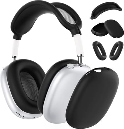 Siliconen Hoes voor AirPods Max Hooftelefoons van MMOBIEL – Siliconen Oorkussens Beschermhoes, Oorschelp Beschermhoes, Hoofdband Beschermhoes – Anti-Kras Zachte Siliconen Beschermer – Zwart