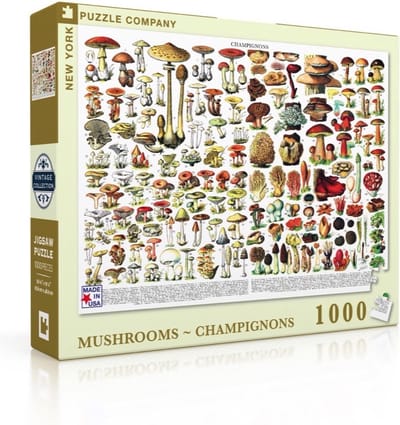 New York Puzzle Company - Vintage Images Mushrooms ~ Champignons - 1000 stukjes puzzel