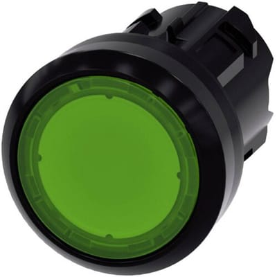 Siemens 3SU10010AB400AA0 3SU1001-0AB40-0AA0 Verlichte druktoets Bedieningsknop vlak, Kunststof frontring Kunststof plunjer Groen 1 stuk(s) Single