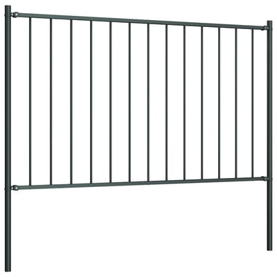 vidaXL - Schuttingpaneel - Woerden - met - stalen - palen - 1,7x1 - m - antracietkleurig
