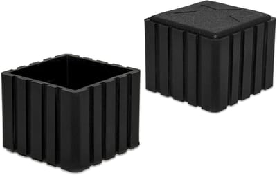 Stoelpootbeschermers - Meubeldoppen Vloerbeschermers - Meubels Beschermen - Flexibel Stevig PVC - 40x40mm - Zwart