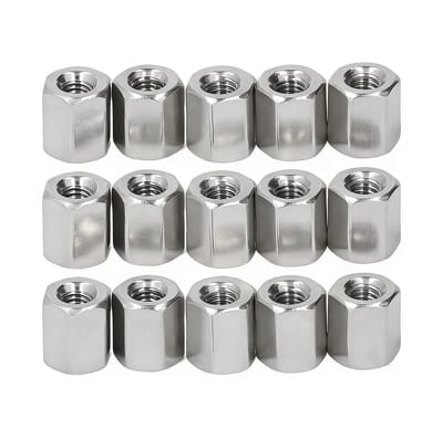 Dailygoods- Koppelingsmoeren M4 x 0,7 - Zeskantige Wartelmoeren - Roestvrij Staal 304 - 20 Stuks - Binnen/Buiten Gebruik - Lengte 10 mm