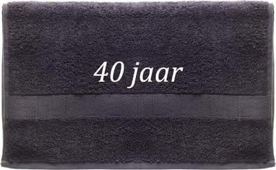Handdoek - 40 jaar - 100x50cm - Grijs