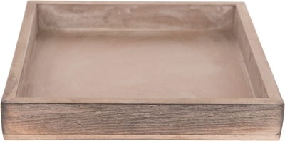 Dijk Grey Collection Houten dienblad - grijs/grey wash - 20 x 20 cm - hout - vierkant - tafeldecoratie - kaarsenbord - plateau