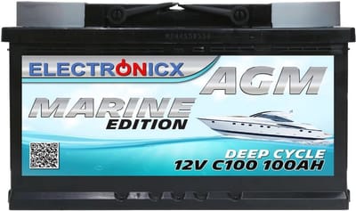 Diep-Cycle 100 Ah AGM Accu voor Boot en Zonne-energie - Onderhoudsvrij en Schokbestendig