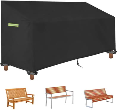 Dailygoods- Tuinbankafdekking waterdicht - Beschermhoes 420D - UV-bestendig - Oxford-stof - 135 x 67 x 65/91 cm - Fluorescerende strepen met gespen - Meubelbescherming