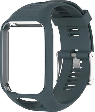 KELERINO. Siliconen bandje geschikt voor TomTom Runner/Spark modellen - Blauw Grijs