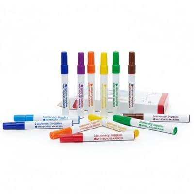Whiteboard markers - 10x stuks - multi - dun - uitwisbaar - whiteboard stiften - ronde punt