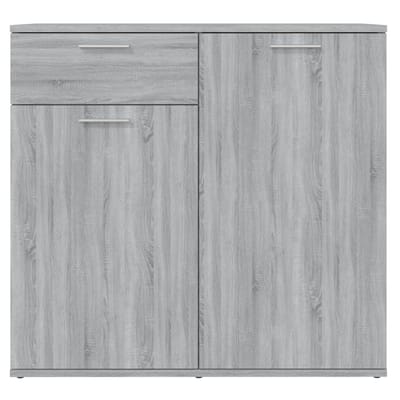 vidaXL - Dressoir - 80x36x75 - cm - bewerkt - hout - grijs - sonoma - eikenkleurig