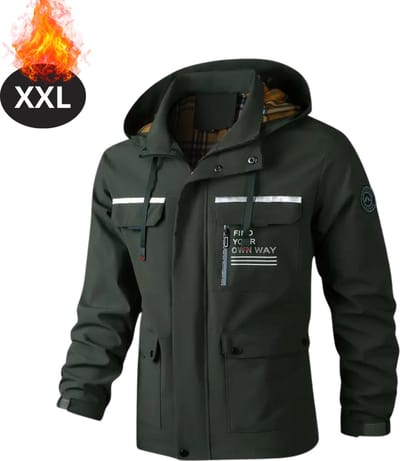 Nivard Windjas Voor Heren - Parka - Lente & Herfst - Jas - Volwassen - Windjack - Windbreaker - Legergroen - Maat XXL