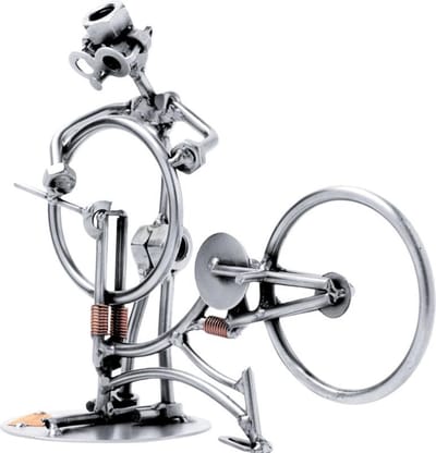 Hinz & Kunst smeedwerkfiguur "fietsenmaker"