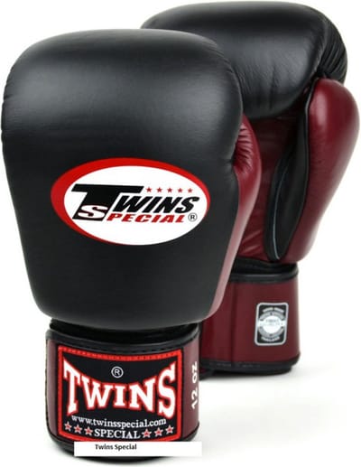 Twins BGVL 3 - Bokshandschoenen - Zwart/Wijn Rood - 14oz