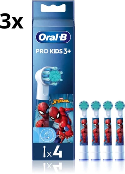 Oral B PRO Kids Opzetborstels Spiderman - 3 x 4 stuks