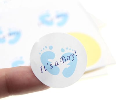 DW4Trading Stickervel It's A Boy Blauw Sluitstickers Ø 3 cm 100 Stuks