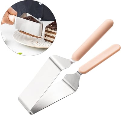 Taartsnijder - taartvormer - taartmes van roestvrij staal - taartsnijmes - dubbele handgreep - keukengereedschap - 26,5*5cm - geschikt voor taarten, feesten, bruiloften, verjaardagen, bakken - zilver
