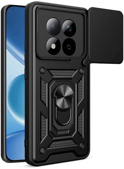 Coverup Hoesje - Geschikt voor Xiaomi Redmi Note 15 Pro 5G Hoesje - Coverup Armor Ring Kickstand Back Cover met Camera Shield - Zwart