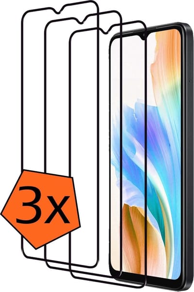Screenprotector - 3 Stuks - Geschikt voor OPPO A18 - Full Cover - Gehard Glas - Beschermglas - Tempered Glass - Screen Protector