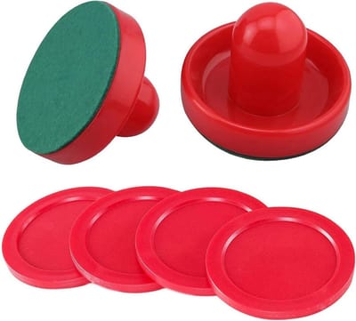 Air Hockey Pushers - Tafelspel Accessoires - Spelplezier Thuis - Duurzaam ABS Materiaal - 76 mm Diameter - Rood