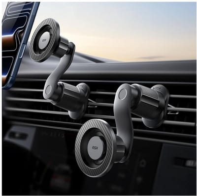 ESR OmniLock - Ventilatierooster Telefoonhouder Auto - Compatibel met MagSafe - 360° draaibaar - Magnetische Houder Zwart