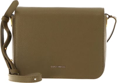 COCCINELLE Leren Schoudertas Lea Crossbody Bag Loden Olijfgroen