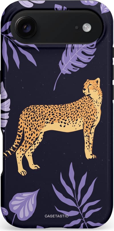 Casetastic hoesje geschikt voor Apple iPhone Air - MagSafe - Dubbellaagse bescherming - Cheetah snelheid - Fashion Case - Donkerblauw Lavendel