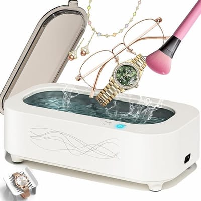 RONN® Brillenbad - Reinigingsapparaat - Ultrasone Bad - 350 ml - 360° Dieptereiniging - Wit - 19cm x 10cm x 6cm