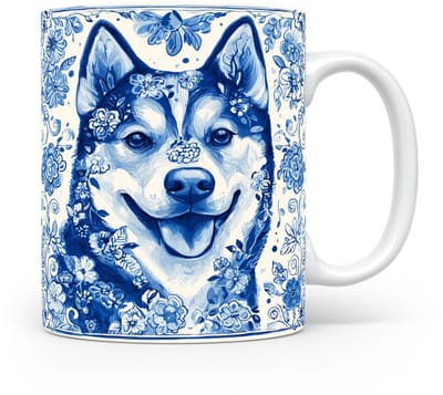 Mok Husky Beker voor koffie of tas voor thee, cadeau voor dierenliefhebbers, moeder, vader, collega, vriend, vriendin, kantoor, opa, oma, hond, kerst, sinterklaas, verjaardag