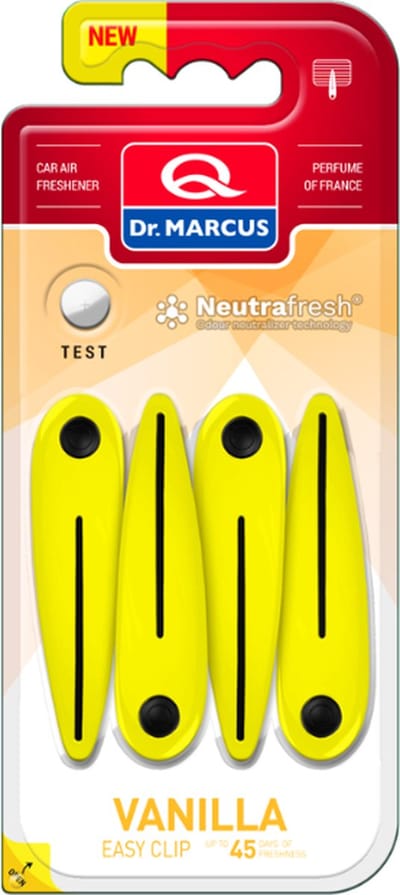 Dr. Marcus Easy Clip Auto Luchtverfrisser Vanille - Auto Parfum Ventilatierooster - Car Air Freshener - Langdurige Geur Tegen Nare Luchtjes - Auto Geurclip [DRM76882]