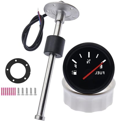 Brandstofmeter met Sensor, 0-190 Ohm, Rood Achtergrondlicht, Geschikt voor Auto, Boot en Camper, 100MM, Nauwkeurige Brandstof- en Watertoezicht