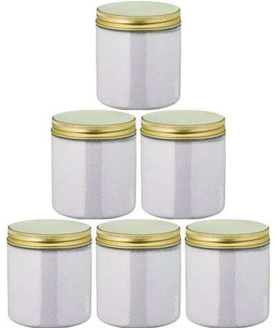 Scrubzout Lavendel - 300 gram - Pot met gouden deksel - set van 6 stuks - Hydraterende Lichaamsscrub