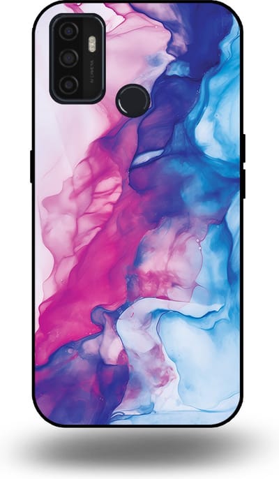 Smartphonica Telefoonhoesje Geschikt voor OPPO A32 / A53 / A53s met Roze Blauw Marmer Opdruk - TPU Backcover Case Rose Blue Marble Design geschikt voor Oppo A32;Oppo A53;Oppo A53s