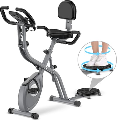 Opvouwbare hometrainer met APP - hometrainer - 10 magnetische weerstandsniveaus voor cardiofitness - verstelbare zitting