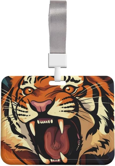 ID-kaart houder - Naamplaatje badge - Kantoor werk - Waterdicht en stofdicht - 10 x 8 cm - Tijgerprint