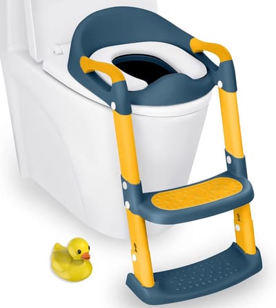 Zindelijkheidstrainingszitje voor Peuters - 2-in-1 Toilet met Anti-Slip en Spatbescherming in Blauw