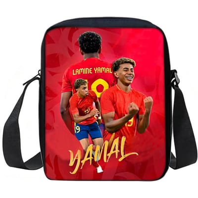 Voetbalster Schooltassen Telefoon Tas Boodschappentas L-Lamin Yamal Bedrukt Leren, Reizen Schouder Crossbody Tas Handtas Beste Cadeau