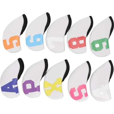 10 stuks Golf IJzer Headcover met Groot Kleurnummer Waterdicht Neopreen Golf IJzer Club Headcover Set white