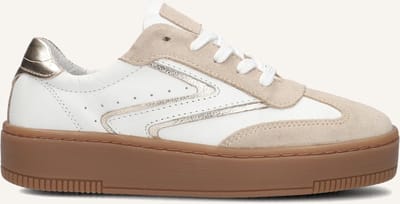 Wysh Dasha Sneakers Meisjes - Leren Sneaker - Beige - Maat 31