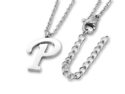 Amanto Ketting Letter P - 316L Staal - Alfabet - 17x12mm - 50cm