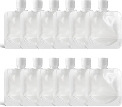 Daity 12 stuks - Lotiondispenserzakjes - navulbare lege knijpzakjes in reisformaat - transparante shampoos - conditioners - lotions - zepen en andere vloeistoffen in reisformaat (30 ml).