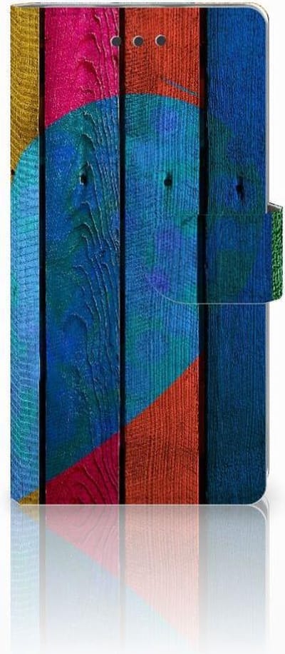 Huawei Ascend P8 Lite Book Style Case Wood Heart - Cadeau voor je Vriend