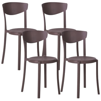 VIESTE - Tuinstoel set van 4 - Bruin - Synthetisch materiaal