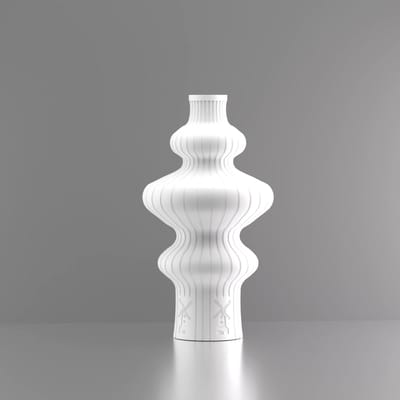 3d-gezellig Fontein met molen - Vaas - Wit - Maat 25 cm - Kunststof - Modern - Bloemenvaas -100% gerecycled PLA (bioplastic)