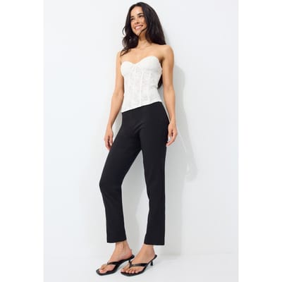 Stradivarius Cigarette broek van bengaline  Zwart 34